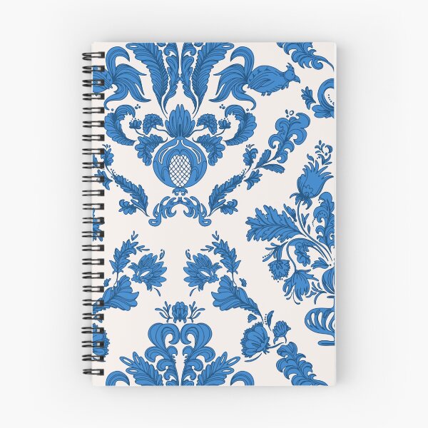 Item preview, Damask retro royal blue farmhouse pattern designed and sold by Milatoo.