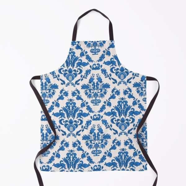 Item preview, Damask retro royal blue farmhouse pattern designed and sold by Milatoo.