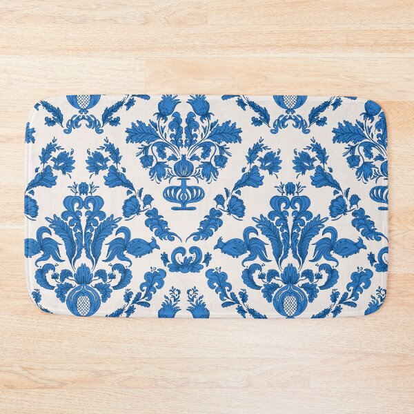 Item preview, Damask retro royal blue farmhouse pattern  designed and sold by Milatoo.
