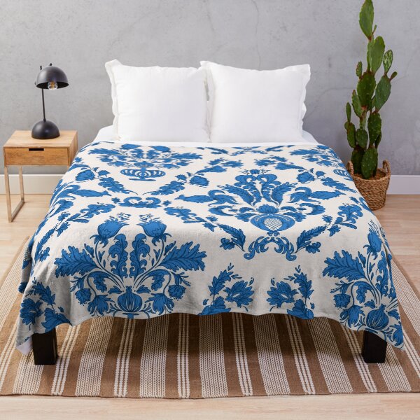 Item preview, Damask retro royal blue farmhouse pattern  designed and sold by Milatoo.