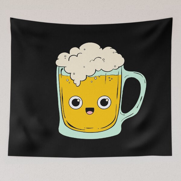 Item preview, Beer Glass Cute Kawaii designed and sold by trajeado14.