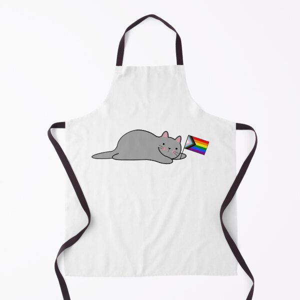 Item preview, Cat with a Progress Pride Flag designed and sold by Elaine Carter.