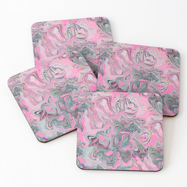 Item preview, Glitch marble pattern neon pink designed and sold by ANAKOTO.
