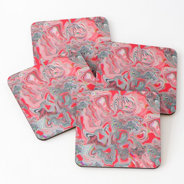 Item preview, Glitch marble pattern neon red designed and sold by ANAKOTO.