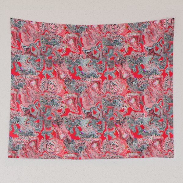 Item preview, Glitch marble pattern neon red designed and sold by ANAKOTO.