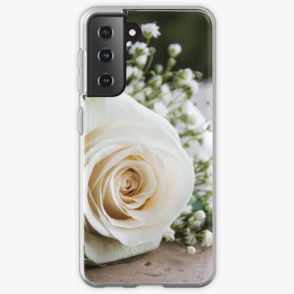 A Cream Rose with Gypsophilia Flowers Samsung Galaxy Soft Case