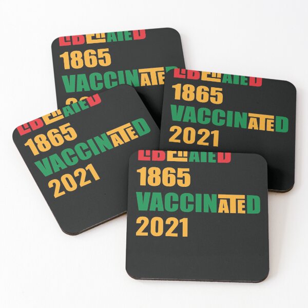 Item preview, Juneteenth celebration, Liberated and Vaccinated designed and sold by Feline Rockstars.