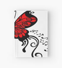 Cuaderno de tapa dura Mariposa con notas musicales