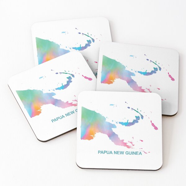 Item preview, Papua New Guinea Map - Multi Coloured Watercolour designed and sold by PNG-pikinini.