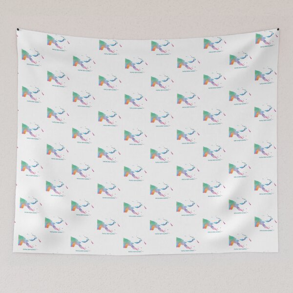 Item preview, Papua New Guinea Map - Multi Coloured Watercolour designed and sold by PNG-pikinini.