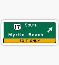 Myrtle Beach, Road Sign, SC Sticker