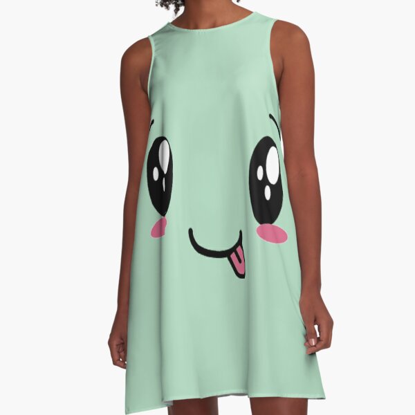 Roblox Face Dresses Redbubble - kawaii roblox character girl with face