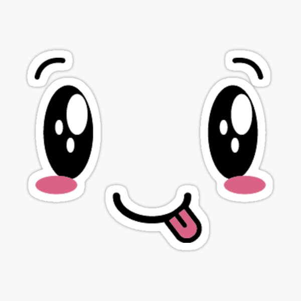 Roblox Face Stickers Redbubble - roblox head with kawaii face