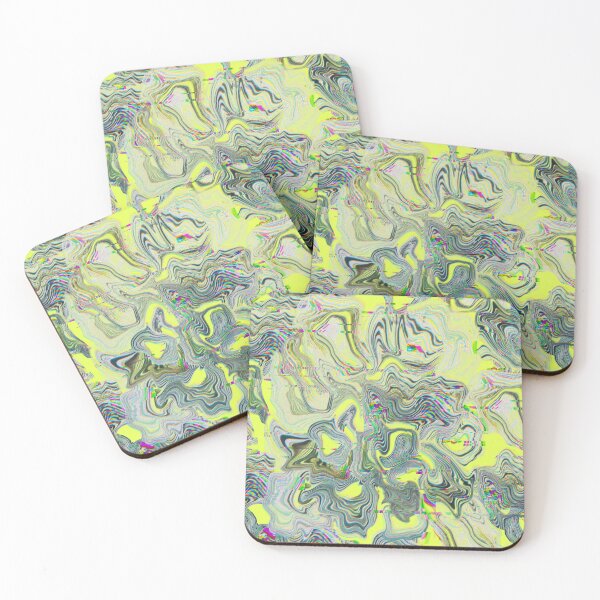 Item preview,  Glitch marble pattern neon lemon designed and sold by ANAKOTO.