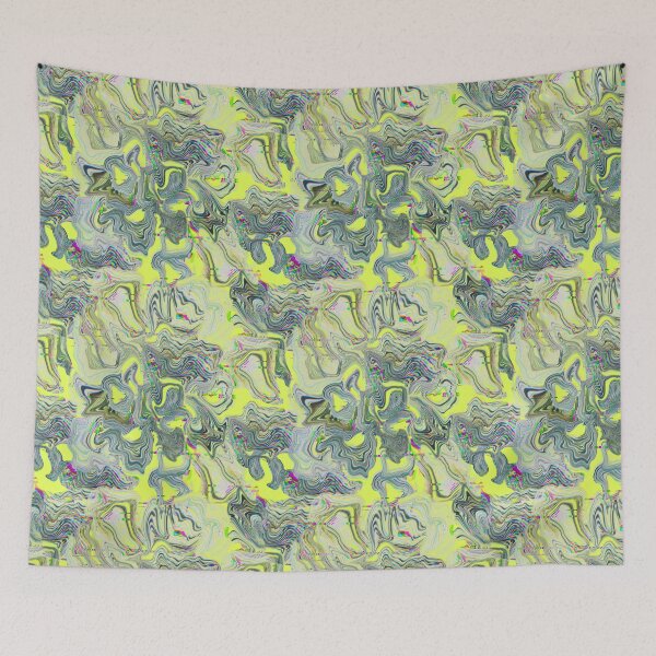 Item preview,  Glitch marble pattern neon lemon designed and sold by ANAKOTO.