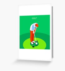 Golf 2016 Sommerspiele 3D Grußkarte