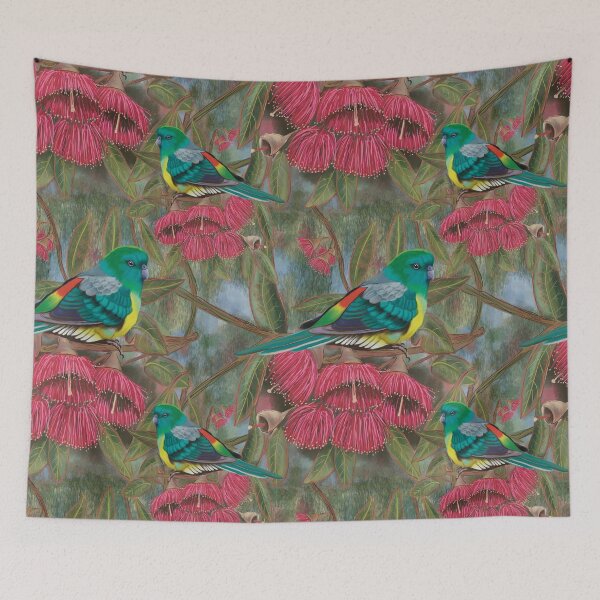 Item preview, Red Rumped Parrot amongst the Gum Blossoms designed and sold by Jagraphix.