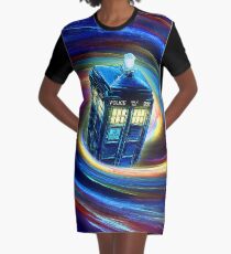 Time Vortex Graphic T-Shirt Dress