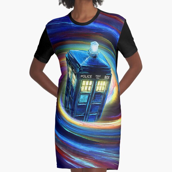 Time Vortex Graphic T-Shirt Dress