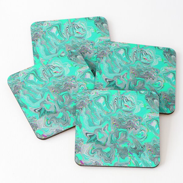 Item preview,  Glitch marble pattern neon turquoise designed and sold by ANAKOTO.