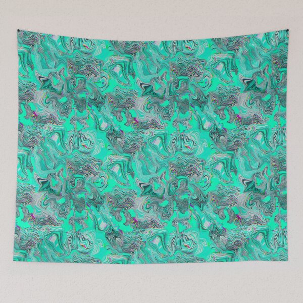 Item preview,  Glitch marble pattern neon turquoise designed and sold by ANAKOTO.