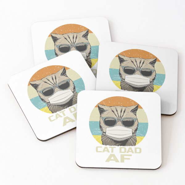 Item preview, Cat Dad AF In Face Mask Sunglasses Quarantine Fathers Day Cat Daddy designed and sold by Maka4.