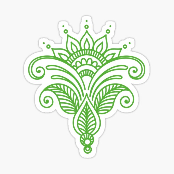 Green Flower mandala Sticker