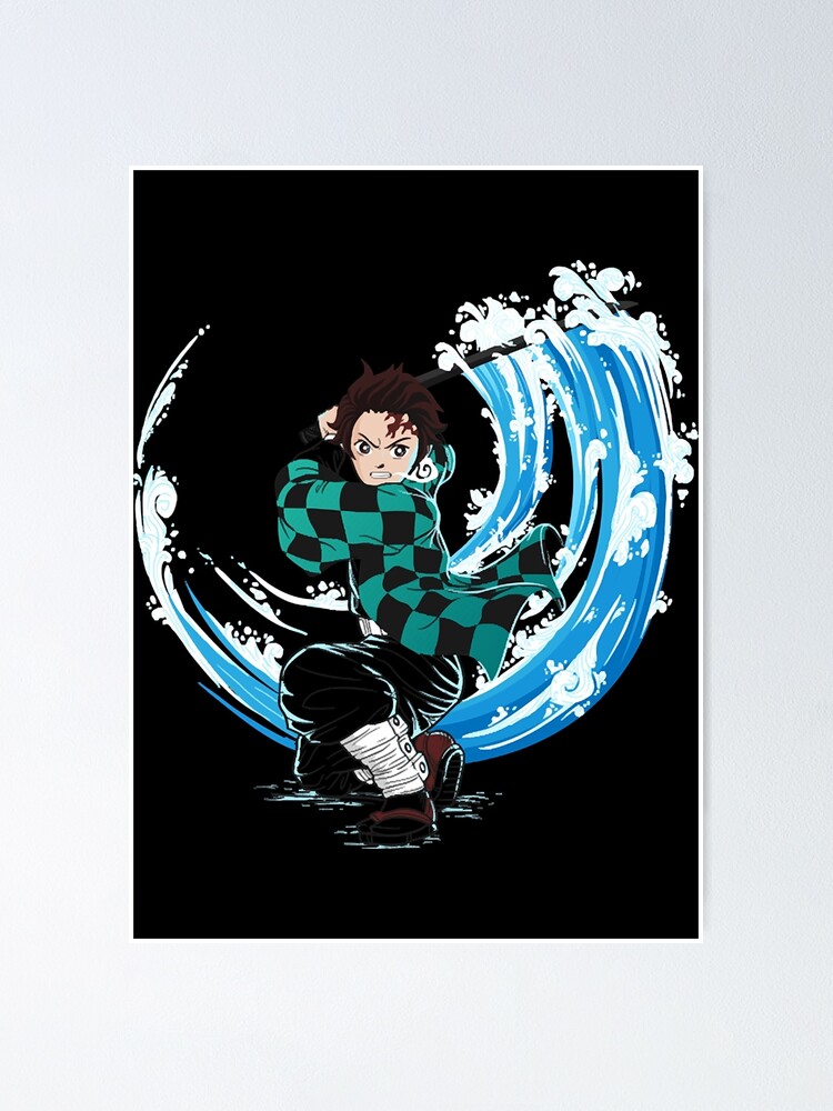 Anime Demon Slayer Kimetsu No Yaiba Tanjiro Water Breath Poster For Sale By Uremills1 Redbubble