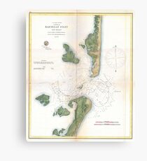 Vintage Map of The Barnegat Inlet (1865) Canvas Print