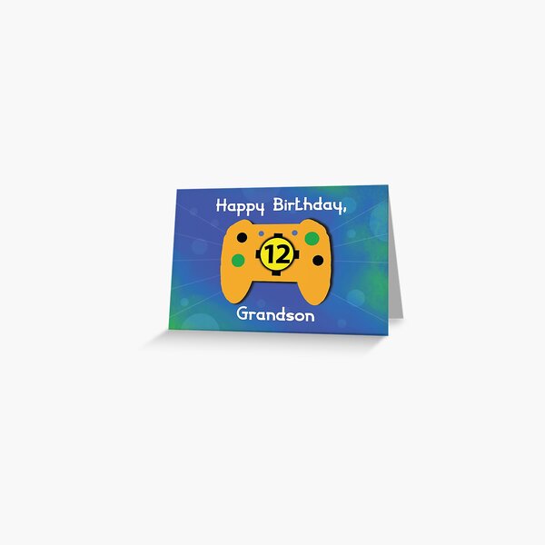 Carte De Vœux Manette De Jeu Anniversaire Great Petit Fils Par Sandrarose Redbubble