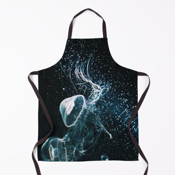 Item preview, A Neon Blue Jellyfish Unfolding in Deep Dark Water - Dreamy Bubble Chains In An Aquarium in Japan designed and sold by sthNnth.