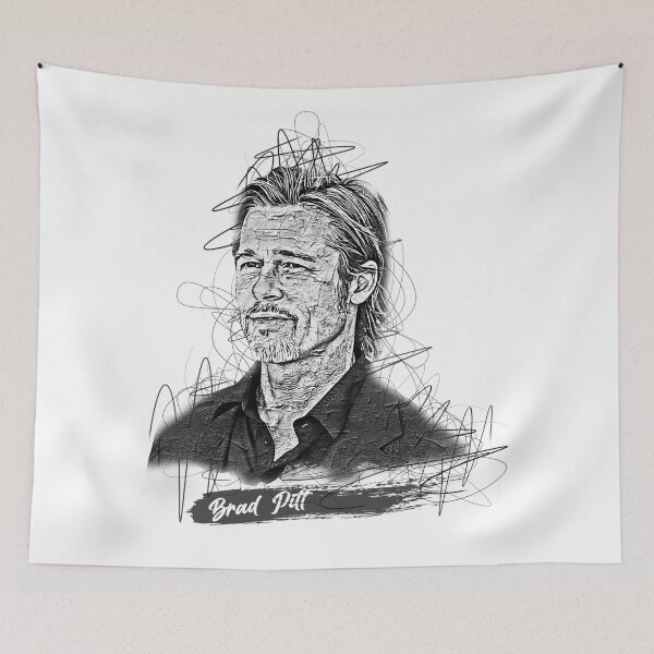 Item preview, Brad Pitt Abstract Sketch  Art, Brad Pitt designed and sold by graphic-genie.