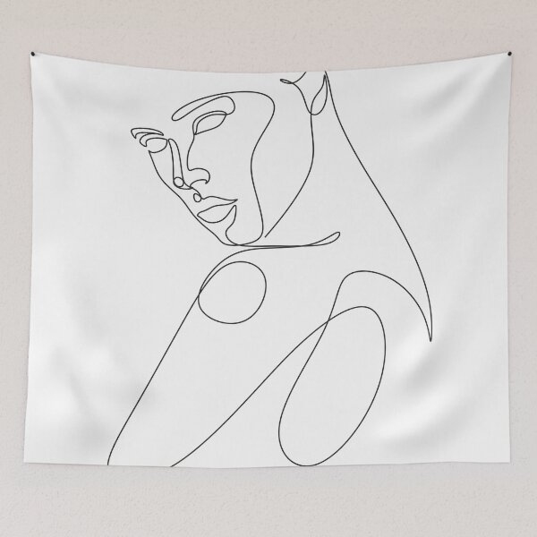 Item preview, Line Art Woman Face Drawing. Black Woman Vector. Afro American Female Logo. Contouring Line. Minimalist Face. Beauty salon designed and sold by LineHome.