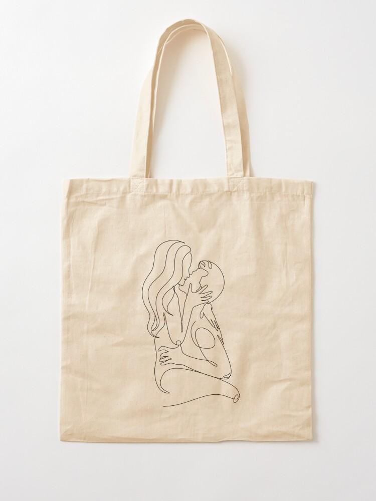 line art man portrait Tote Bag