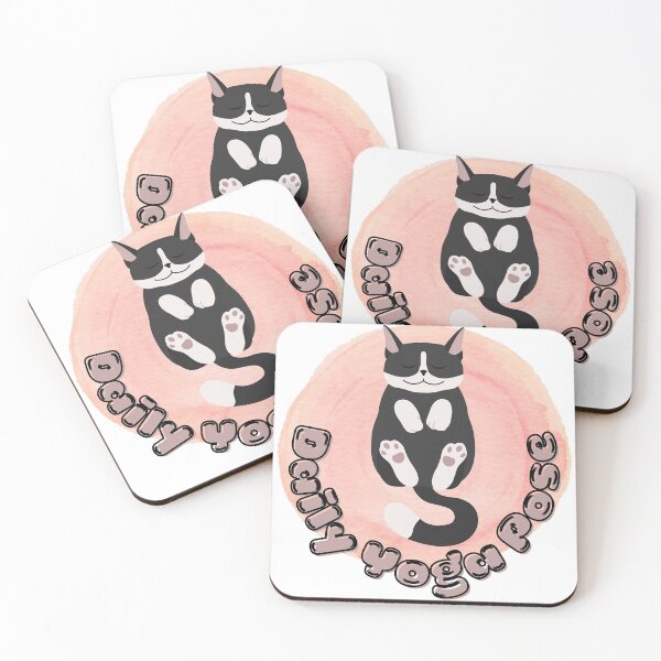 Item preview, Tuxedo Cats Daily Yoga Routine Supine Corpse Poses  designed and sold by Mary Maple.