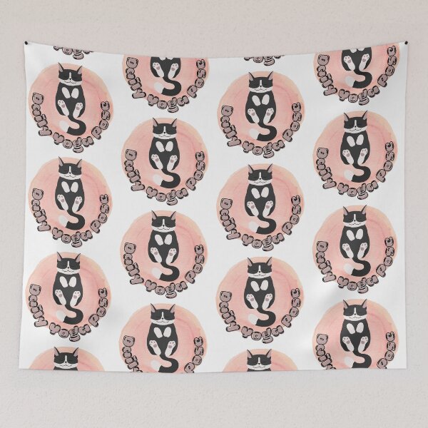 Item preview, Tuxedo Cats Daily Yoga Routine Supine Corpse Poses  designed and sold by Mary Maple.