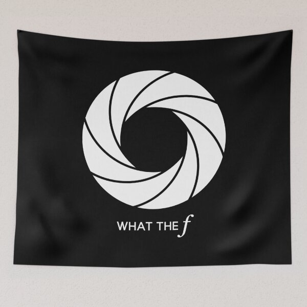 Item preview, What the f - Camera Lens Aperture (On Black) designed and sold by STUDIO-72.