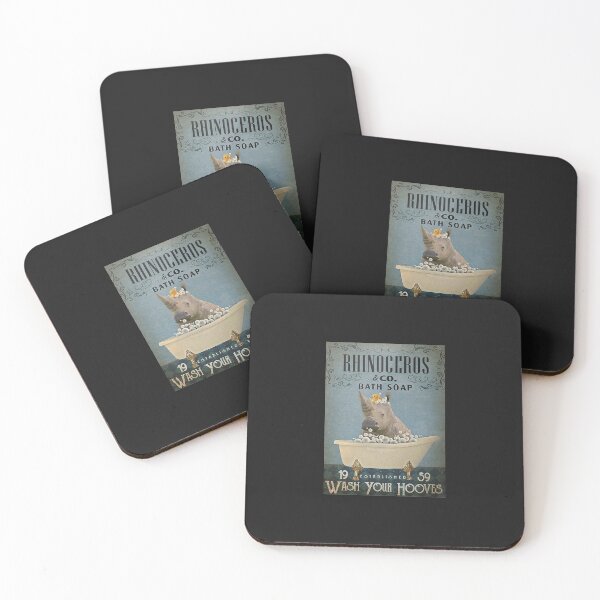 Item preview, Rhinoceros Company Bath Soap Wash Your Hooves Poster designed and sold by SerafinaKGorska.