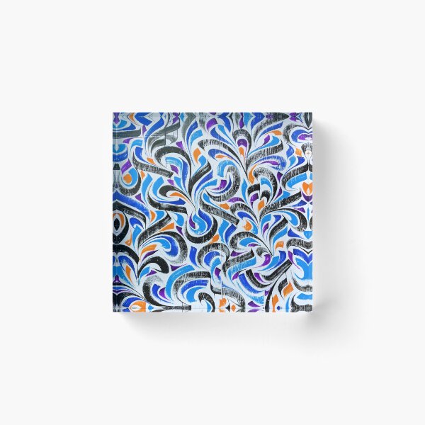 Item preview, Blue white and orange abstract designed and sold by BlackDigitalInc.