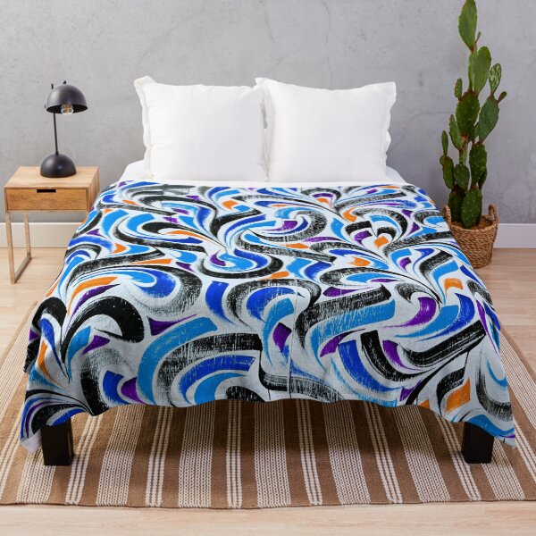 Item preview, Blue white and orange abstract designed and sold by BlackDigitalInc.