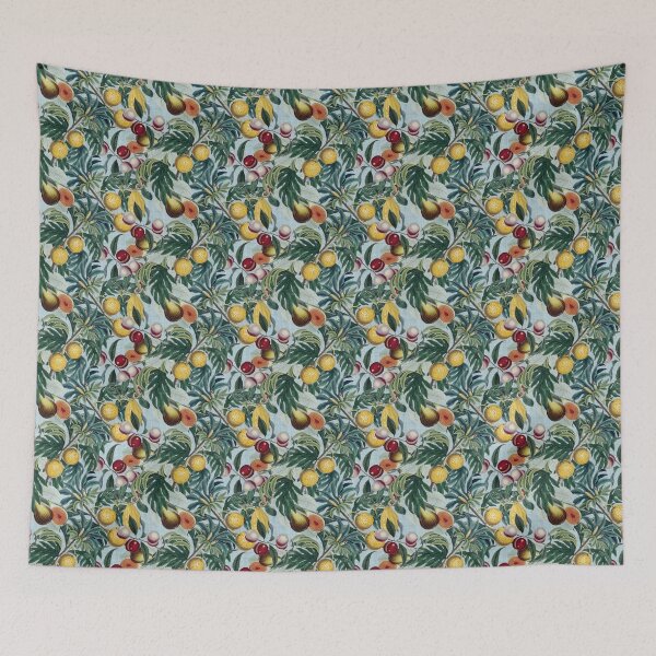 Item preview, Vintage Fruit Pattern on pale blue designed and sold by MarbleCloud.