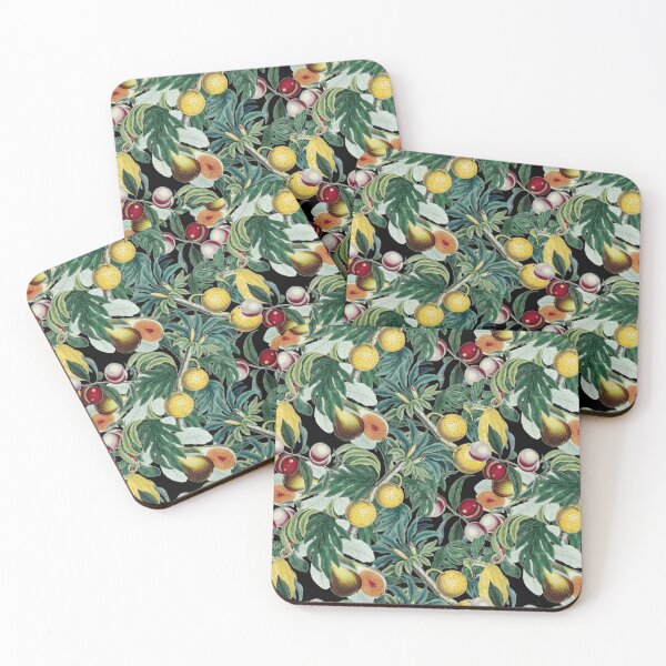 Item preview, Vintage Fruit Pattern on black designed and sold by MarbleCloud.