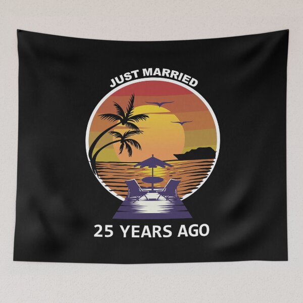 Item preview, Just Married 25th wedding anniversary gift designed and sold by Ibu83.