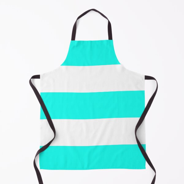 Item preview, Large HOT TURQUOISE and WHITE Horizontal STRIPES designed and sold by RachelMacht.