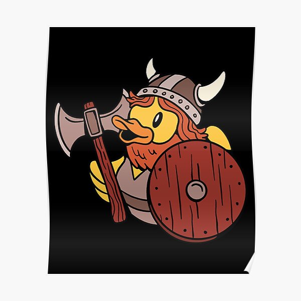 Rubber duck in a viking costume Poster