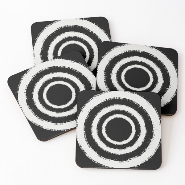 Item preview, Circles in circles white in black designed and sold by wavethreat.