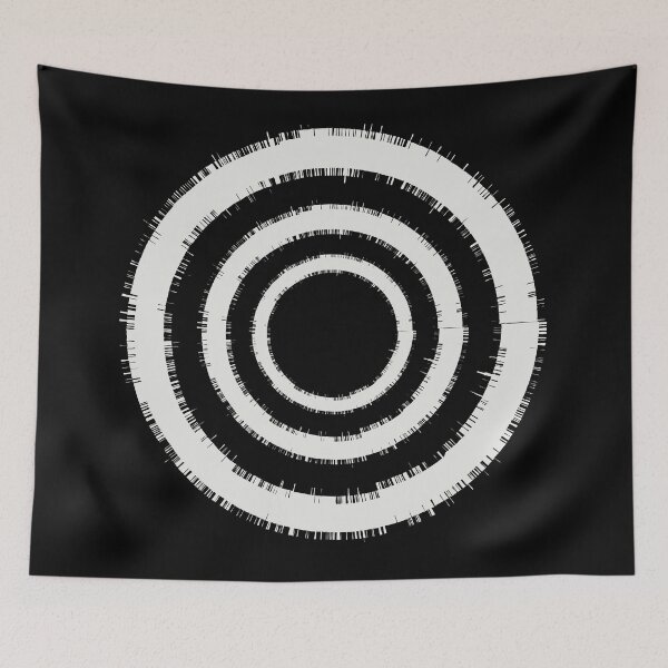 Item preview, Circles in circles white in black designed and sold by wavethreat.