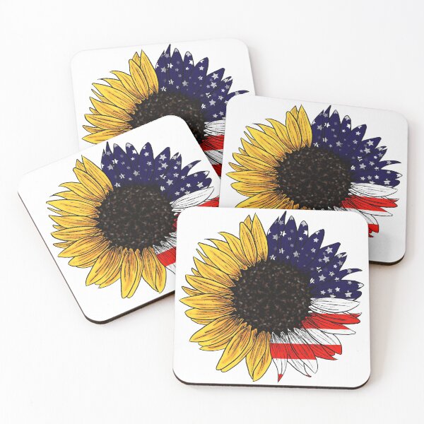 Item preview, Sunflower with American flag designed and sold by Samwithbooks.