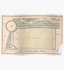 Vintage Map of Prospect Park (1868) Poster