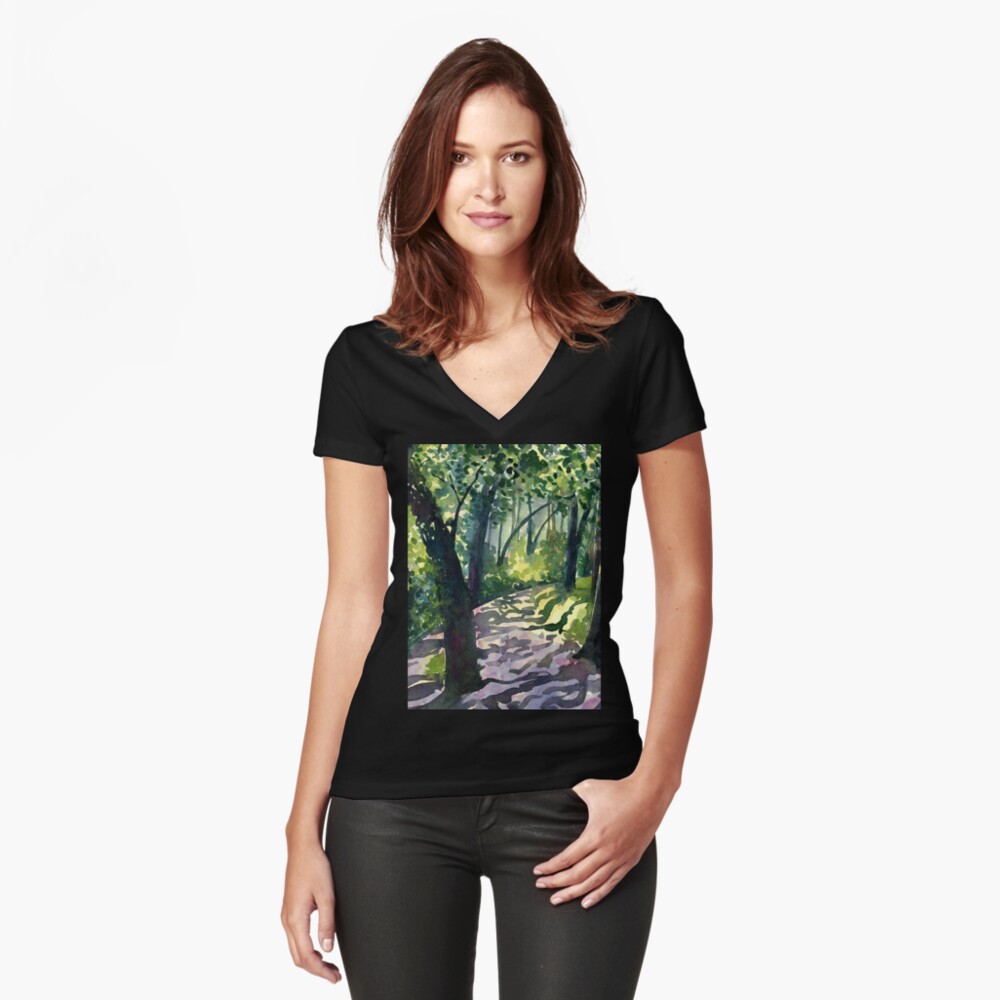 Item preview, Fitted V-Neck T-Shirt designed and sold by Cecca-Designs.